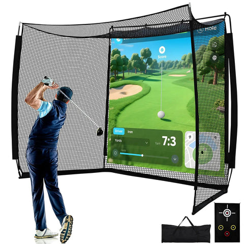 Backyard Easy Setup Golf Net With High Definition Impact Screen And Target Cloth 10x8ft Portable Heavy Duty Practice Net outdoor use