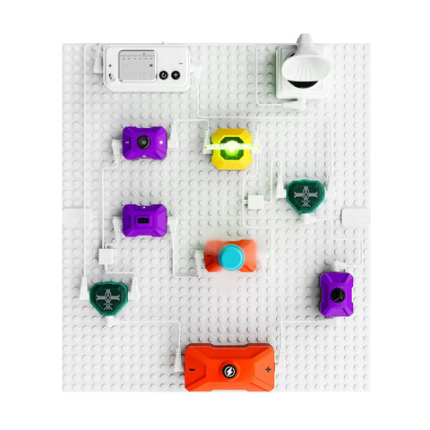Hands On STEM Electronics Kit For Kids With Snap Together Circuits And Building Blocks That Make Electricity Fun For Ages Six And Up Beginner Friendly Science Toy, white board