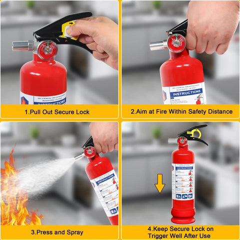 Heavy Duty ABC Dry Chemical Fire Extinguishers Two Pack With Wall Mount Bracket Road Ready And Built To Last For Your Garage Truck Or Daily Driver Handles Deep Freeze And Scorching Heat Up To One Forty Degrees Fahrenheit Six Year Shelf Life Just Park It