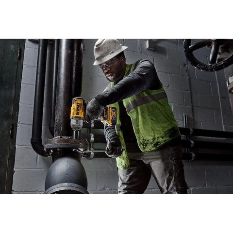 Worker using 20V Max Cordless Impact Wrench With Hog Ring Anvil, Brushless High Torque Half Inch, Four Modes And Variable Speed Trigger