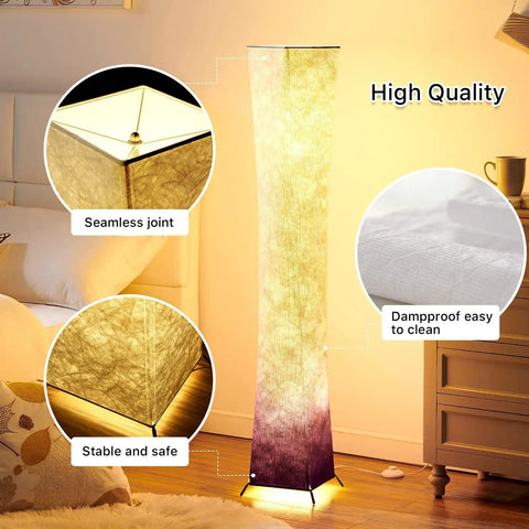 52 Inch RGB Color Changing Floor Lamp With Adjustable Brightness And Color Temperature, purple gradient lampshade