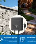 Eight Inch Retaining Wall Step Lights With Five Watt LED And One Hundred Watt Transformer IP68 Outdoor Hardscape Lighting Kit For Stairs And Walls Easy Install Low Voltage Twelve To Twenty Four Volt Two Seventy Degree Direction Eight Pack, showing auto on/off feature
