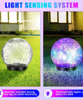 Lit Multicolor Solar Globe Lights 4 Pack With Cracked Glass Balls LED Copper Wire Waterproof Outdoor Garden Decor