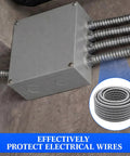 1.25 Inch By 50 Foot Galvanized Steel Flexible Conduit For Outdoor Electrical Wiring Heavy Duty Weatherproof Greenfield Ready Built Tough Protection