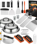 Family 40 Piece Griddle Accessories Kit For Backyard BBQ Flat Top Grill Tools Set With basting covers and spatulas