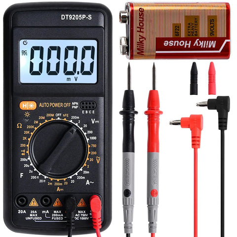 Pocket Clamp Multimeter Kit With Backlit LCD For Home DIYers And Automotive Use, Digital Volt Amp Ohm Tester, AC DC Voltage Diode Checker, 2023 Upgraded Materials And Design, Compact Handy Meter For Quick Readings