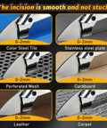 Daspom Brushless Cordless Sheet Metal Shear Compatible With Dewalt 20V Battery Tool Only cutting various materials like leather and metal.