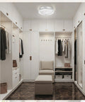 Crystal Ceiling Light Fixture LED Dimmable 11 Inch Flush Mount With 3 Color Temperatures 3000K 4000K 5000K in a cloakroom