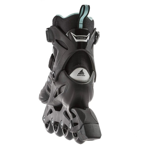 Rear view of Zetrablade Womens Inline Skates For Fitness And Casual Cruisin Skating, High Cuff Support, Durable Shell, Black Light Blue
