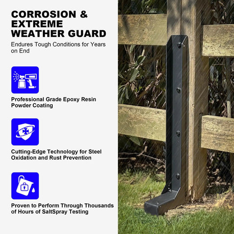 Fence Post Repair Kit With Beefy Steel Anchors And Stakes For Broken Or Leaning 4x4 And 6x6 Wood Posts 11 Gauge Thickened