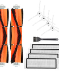 10 Pack Replacement Vacuum Cleaner Accessories Kit With 2 Main Brushes, 4 Side Brushes, 4 Filters And Cleaning Brush For E25 E4 S5 S6 E20 E35 C10 S50 S51 S4 Fits All In One Robotic Vacuum Cleaners