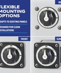 On Off Battery Switch With Knob Black M Series 6006200 For Boats And RVs Compact Panel Mount with flexible mounting options