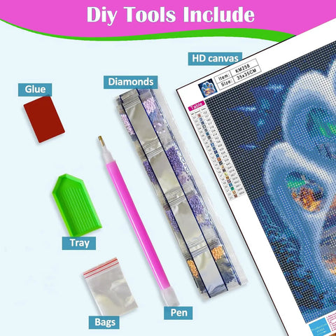 5D Diamond Painting Kit For Adults Highland Cow Diamond Art For Beginners DIY Full Round Drill Paint By Diamonds Gem Art Chill Home Wall Decor 12X16 Inch with tools included: canvas, diamonds, tray, glue, pen