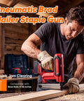Gutsy Heavy Duty Cordless Nail And Staple Gun, Makita 21V Battery Compatible, user fastening wood with brad nailer