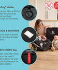 Elite Padded Travel Bag For Doona And Evenflo Shyft Dualride with features like AirTag holder, ID pocket, and gate check tag