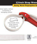 12 Inch Strap Wrench With 34 Inch Strap Length And 1.05 Inch Width Tough As Nails Build details on polypropylene strap
