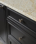 Hella Stylish Cabinet Knobs For Fast Kitchen Refresh And Bathroom Vanity Drawers Heirloom Silver Zinc construction on dark cabinets.