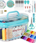 40 Colorful Spools Of Polyester Sewing Thread In A Portable Gift Box Kit For Beginners And Travelers Emergency Repairs On The Go With Basic Accessories Like Needles Bobbins Thimble And Quick Guide For Easy Start