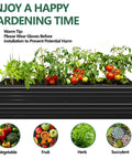 Deep 24 Inch Galvanized Raised Garden Bed Kit For Outdoor Planting Large Planter Box For Flowers Vegetables And Herbs Deep Root Design Baseless Ground Level Raised Bed Garden Black with tomatoes