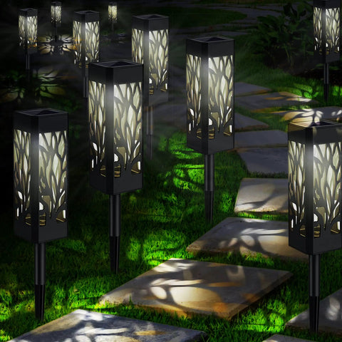 Solar Powered Pathway Lights Outdoor 10 Pack Waterproof LED Landscape Warm White For Patio Walkways Backyard Decor Energizing Garden Lighting With Auto On Off And Weatherproof Construction No Fuss Install lighting pathway at night