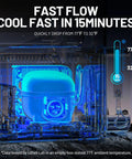 Top Tier Game Changer 12 Volt Portable Freezer And Compressor Cooler With Dual U20 Batteries cooling system showing fast cooling from 77°F to 32°F.