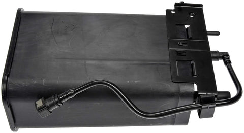 Vapor Canister Direct Replacement For Evaporative Emissions System On Select Chevy And GMC Rides, includes attached connector hose.
