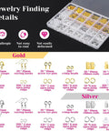 All In One 1857 Pcs Jewelry Making Kit For Adults With Pliers Wires Chains Earring Hooks Findings Elastic Cord Waxed String Caliper And Helping Hands set with gold and silver jewelry findings in organizer