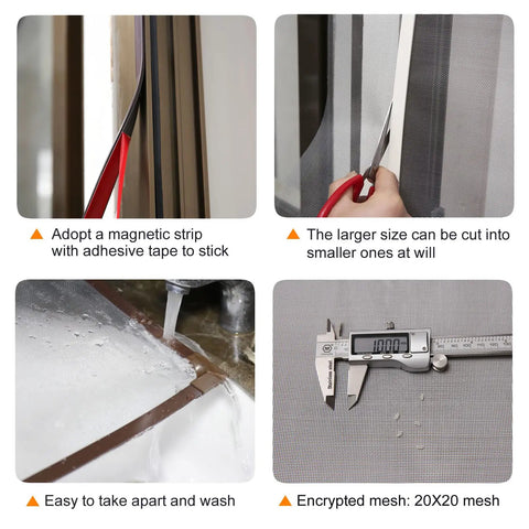 Magnetic Window Screen Kit with Adjustable White Frame Fits Up To 75 By 51 Inches 20x20 Mesh details and installation steps
