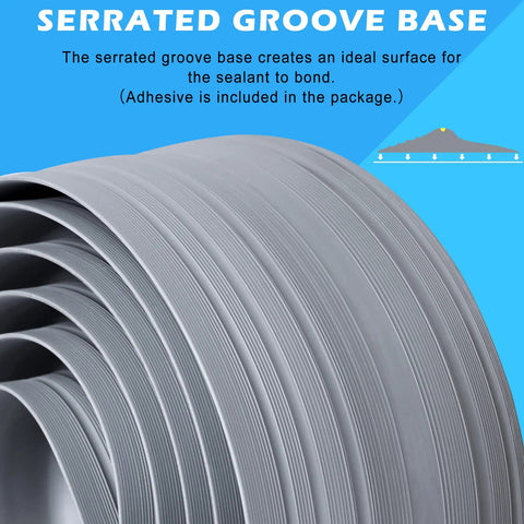 10 Foot Universal Garage Door Bottom Threshold Seal Strip With Adhesive No Sweat Weatherproof Rubber DIY Gap Sealing Dustproof Insulation And Energy Saving Replacement Gray