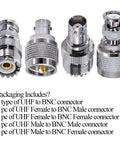 4 Pack UHF PL259 To BNC Coax Connector Kit With Gold Plated Copper And Nickel Brass Adapters For CB Radio Antennas