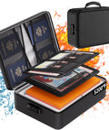 5200F Fireproof And Water Resistant Document Organizer With Lock Eight Layer Heat Insulated Safe Box For Important Papers Portable Home And Travel File Safe On The Go For Office And Personal Use, shown open with passports and documents inside.