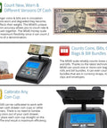 MS40 Bill And Coin Counting Scale For Fast Cash Drawer Counts And Currency Weighing Machine That Totals Value And Quantity Counts Bills Coins Rolls Bags And Bundles In Minutes with display and coin slots