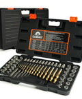 62 Piece Screw Extractor Set With Left Hand Drill Bits For Broken Nuts And Stripped Bolts Beast Heavy Duty Bolt And Nut Remover Kit open in case