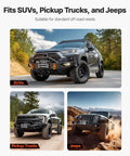 12,000 Pound Electric Winch For Trucks And Off Road Rigs With 0.36 Inch By 80 Foot Steel Rope, Wireless And Wired Remote Control, IP55 Waterproof, Ideal For SUV Jeep Trailer Boat Recovery mounted on SUV, pickup truck, and Jeep