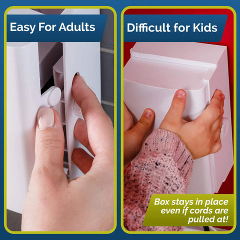 Dual Lock Outlet Cover Box For Baby Proofing 2 Pack Easy 3 Step Install With Screws Extra Inside Space For Plugs Kid Safe Use