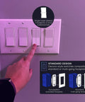 Hand using Kinetic Battery-Free Wireless Light Switch For Philips Hue 30ft Range Native Hue Bridge Compatible Wall Mount