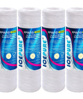 4-pack of 5 Micron 10 Inch String Wound Sediment Water Filter Cartridge for Well Water, Universal Replacement for Any 10 Inch RO Unit