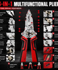 16 In 1 Wire Stripper Twister Pliers With Built In Voltage Tester All In One Electrical Tool showcasing features