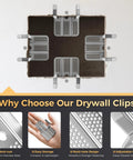 Gnarly Wall Damage Tackled Quick With Effortless Drywall Repair Clips For Knockout Smooth Finish Invisible Crack Sealing Hardware For Skilled Craftsmen And Casual Renovators showing stainless steel clips on drywall.