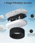 3-Stage Filtration System of Must Have 50 Pack Cat Water Fountain Filter Replacement Set For Stainless Steel Pet Water Dispenser