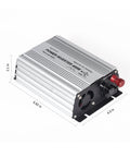 400 Watt Power Inverter DC To AC Converter With Quick Charge USB And Dual Outlets showing size and ports for road trips.