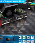 Multi-Channel Audio Mixer in All In One Podcast Studio Bundle With Live Sound Mixer And 3.5mm Condenser Microphone P15