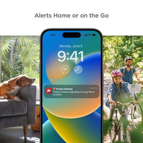 Phone displaying alert from Battery Powered Smoke And Carbon Monoxide Alarm With Nest Protect Compatibility
