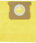 Genuine Type D All Around Plus Collection Vacuum Bags Pack of 2 showing detailed labels and yellow durable material, high efficiency filter.