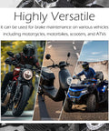Highly versatile image showing motorcycles, scooters, and ATVs for brake maintenance using the Two Pack Brake Bleeder Kit With One Hundred Ml Syringe And Precision Anti Backflow Valve For Smooth Hydraulic Fluid Extraction Quick Diy Garage Fixes Goes Down Smooth And Tight.