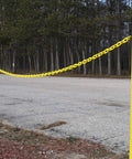 Plastic Barrier Chain In Bright Yellow With 2 Inch Link Diameter And 25 Foot Length Made From High Density Polyethylene UV Resistant installed outdoors