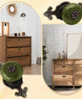 Fresh Green Cabinet Knobs With Vintage Tile Pattern Zinc Alloy Screw Back Hardware Solid Pick Premium Drawer Pulls on wooden dresser.