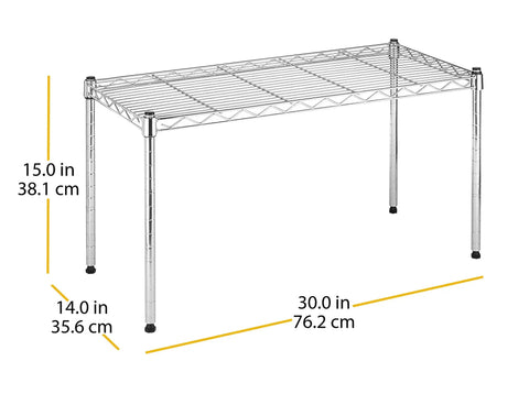 Durable Wire Shelving Unit For Pantry And Garage, Heavy Duty Metal Storage Shelves With Easy Assembly, 14x30x15 Inches