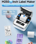 3 Inch Label Maker Portable Printer for Home Office, 2026 Upgrade with 2200mAh Battery, fast printing, Bluetooth barcode printer