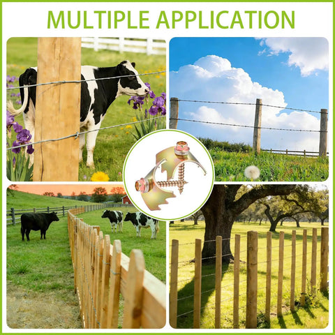 Heavy Duty Built Like A Tank Galvanized Wire Fence Staples One And Half Inch Rust Resistant Post Screws Bulk 100 Pack securing livestock fencing.